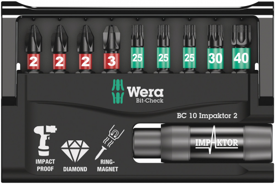 Bit-Check 10 Impaktor 2  - 05057682001 - Wera Tools