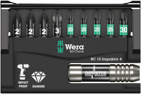 Bit-Check 10 Impaktor 4  - 05057417001 - Wera Tools