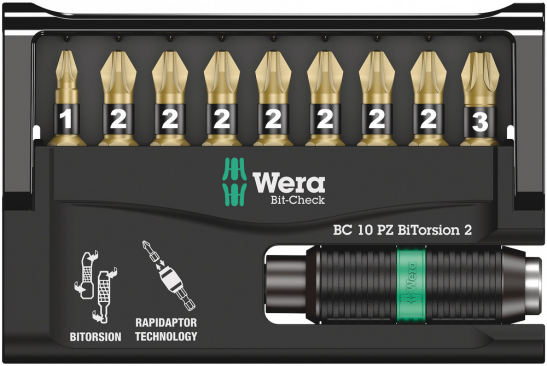 Bit-Check 10 PZ BiTorsion 2  - 05347153001 - Wera Tools