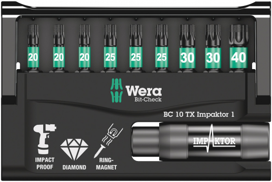 Bit-Check 10 TX Impaktor 1  - 05057688001 - Wera Tools